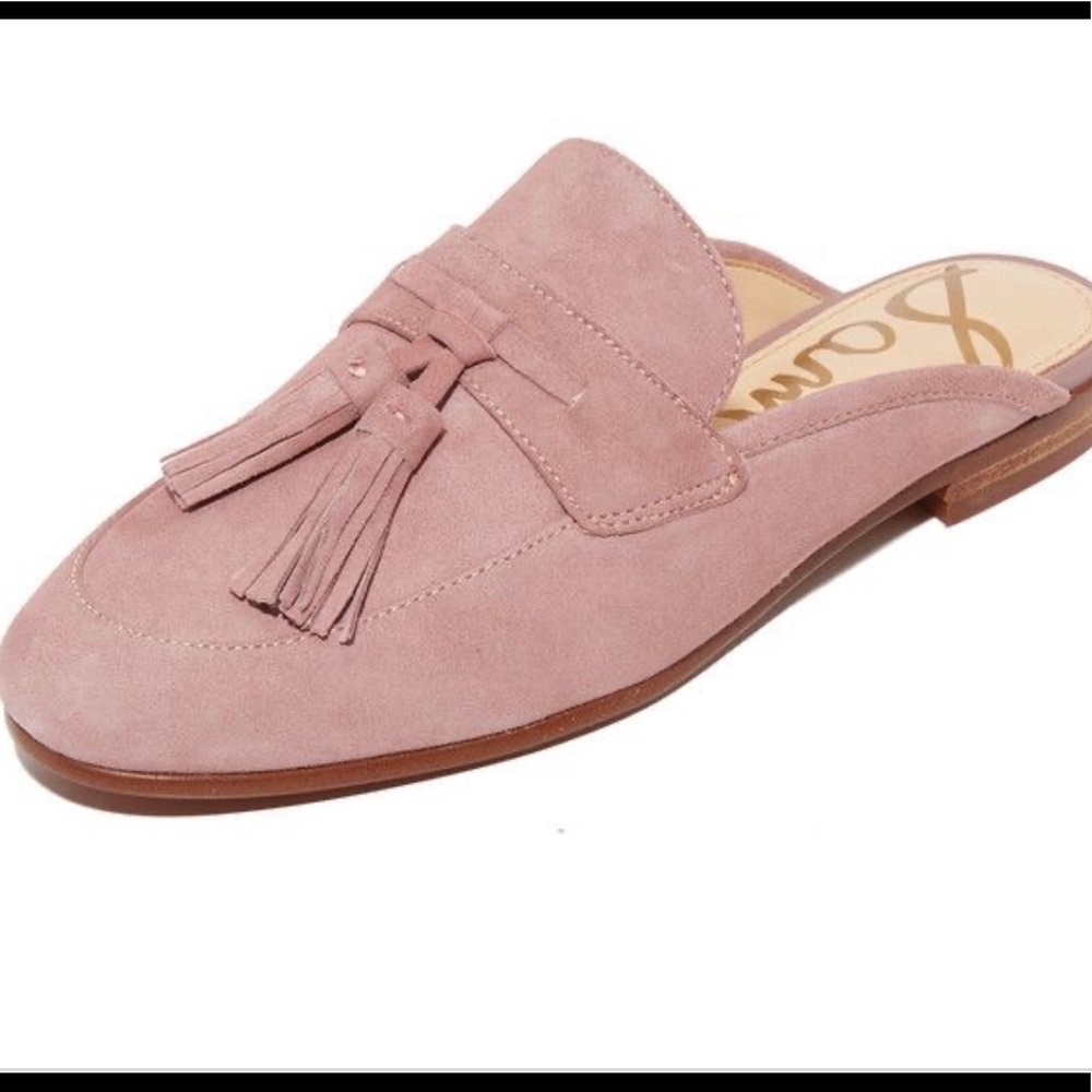Sam Edelman Dusty Rose Suede Tassel Backless Mule
